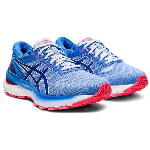 NWT Asics Sneakers Running Gel Nimbus 1012A587 Women’s Blue Orange Flytefoam - Picture 1 of 9